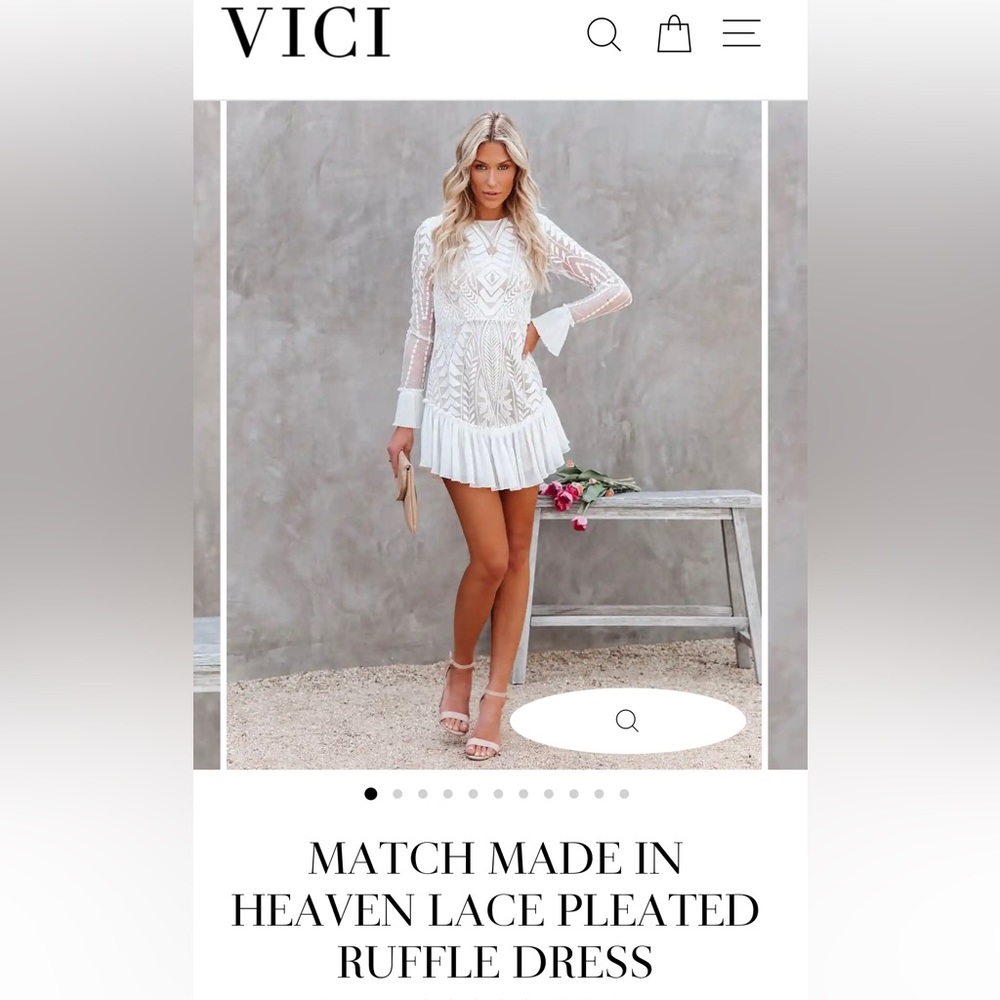 VICI White Ruffle Mini Dress